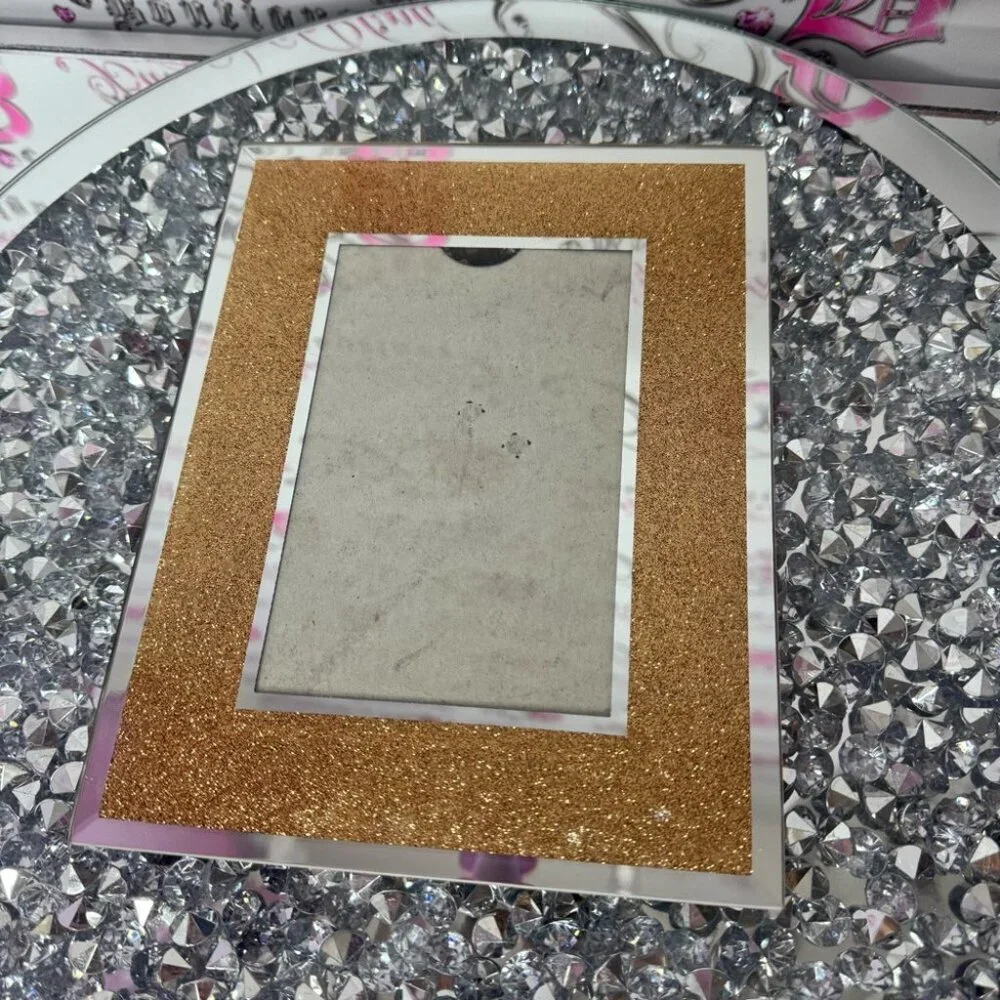 Gold Glitter Photo Frame mirrored silver gold luxury glam picture frame 🖼️